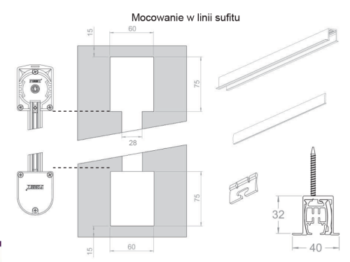 Karnisz elektryczny podtynkowy Plus Recess Forest  Shuttle L / Shuttle iOn / Shuttle GO