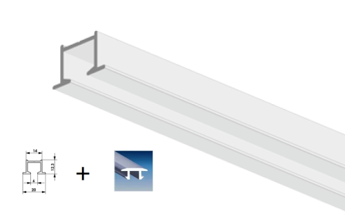 Simple 320 RE aluminiowa szyna podtynkowa biała z profilem zabezpieczającym