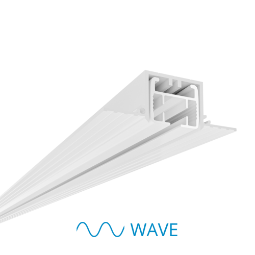 mMotion RE WAVE podtynkowa szyna sufitowa do ciężkich zasłon biała