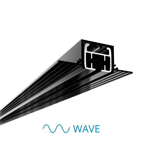 mMotion RE WAVE podtynkowa szyna sufitowa do ciężkich zasłon czarna