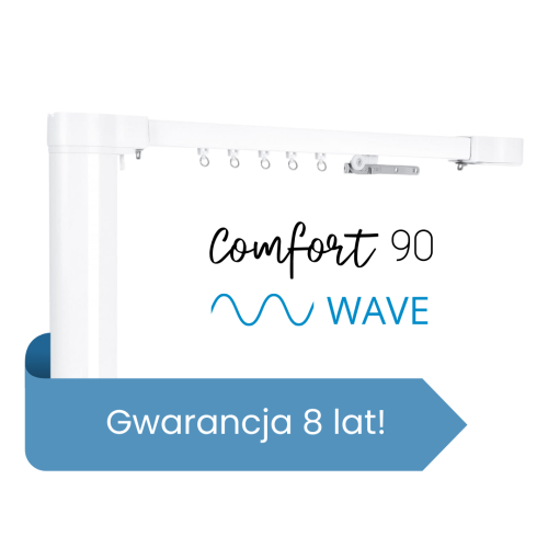 Karnisz elektryczny Comfort 90 WAVE o zwiększonej wytrzymałości