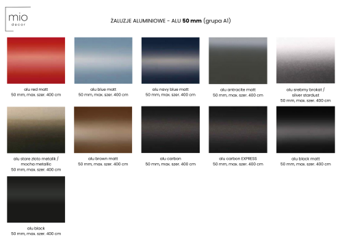 Żaluzja elektryczna ALUMINIOWA 50mm Barion Comfort