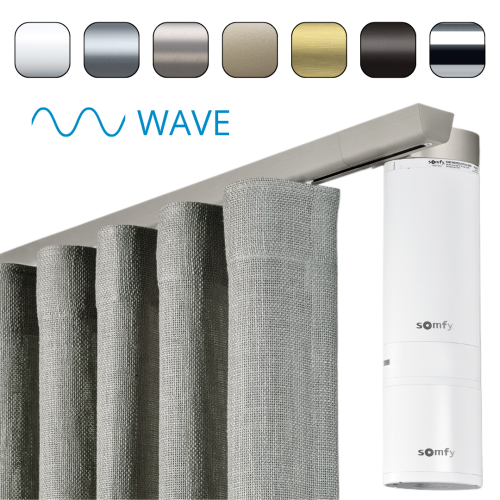 Karnisz elektryczny Büsche PUR TECDOR WAVE pod silnik Mio Decor / Somfy / Motionblinds / Forest