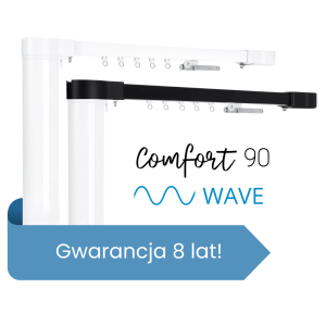 Karnisz elektryczny Comfort 90 WAVE o zwiększonej wytrzymałości