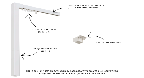 Karnisz elektryczny 24V Eve Motionblinds CM-51-E (Matter over Thread, Apple HomeKit, SmartThings)