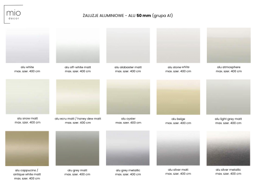Żaluzja ALUMINIOWA 50mm Barion