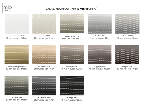 Żaluzja ALUMINIOWA 50mm Barion