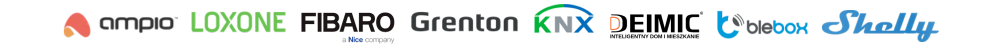 Ampio, loxone, fibaro, grenton, knx, deimic, blebox, shelly